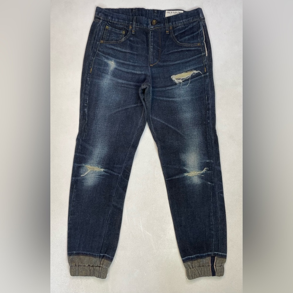 Rag & Bone Miramar PJ Printed Denim Jogger Sweatpants Women Small Sheffield